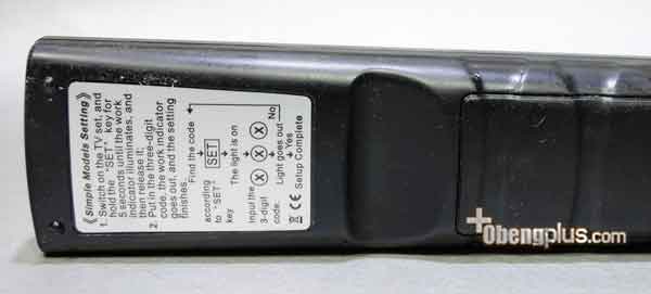 Chunghop RM- 39ES setting label