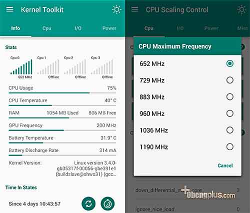 Cara setting kecepatan CPU Android