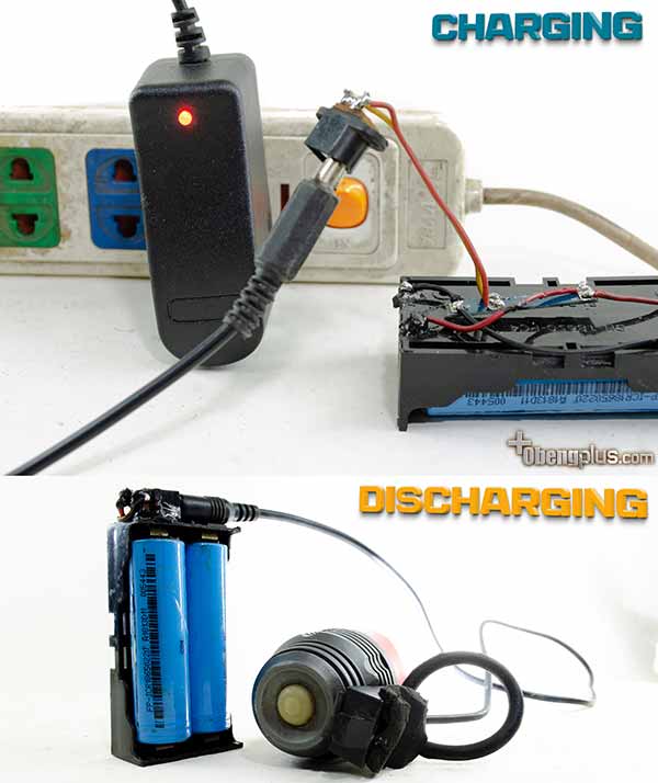 Cara charger dan pengunaan 2 cell baterai 7,4V DC dengan charger khusus