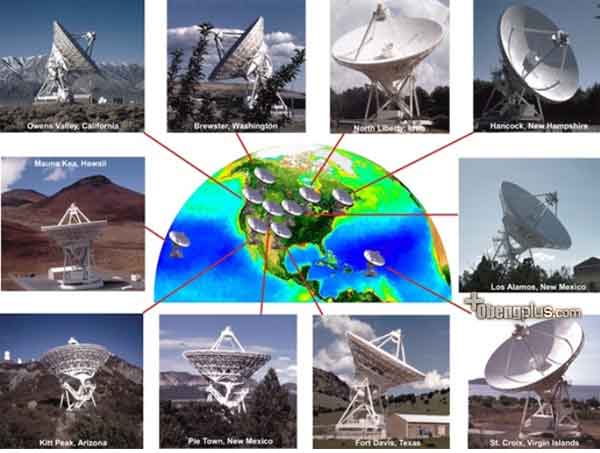 10 antena VLBA untuk menangkap gelombang radio di ruang angkasa