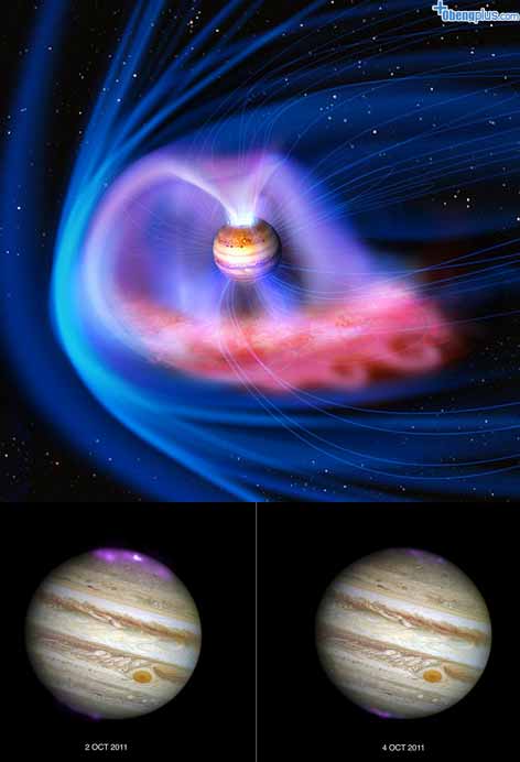 Muncul Aurora di Jupiter lebih terang dibanding di Bumi
