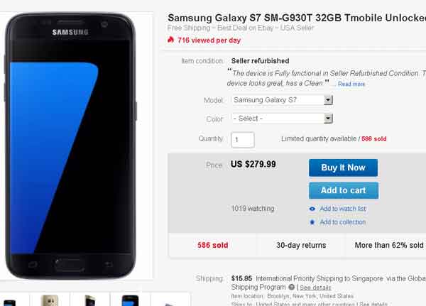 Samsung Galaxy S7 second-hand recondisi atau bekas