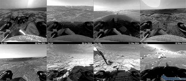 Robot Opportunity gambar selama 1 tahun di planet Mars