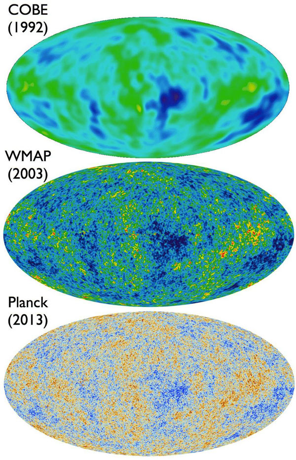 Gambar alam semesta berdasarkan sinyal CMB yang ditangkap teleskop Planck