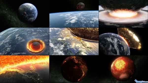 Simulasi ukuran meteor 500km jatuh ke bumi