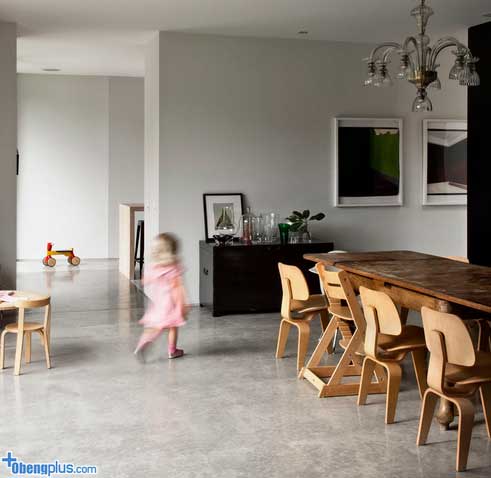 Rumah dengan lantai semen di Selandia Baru