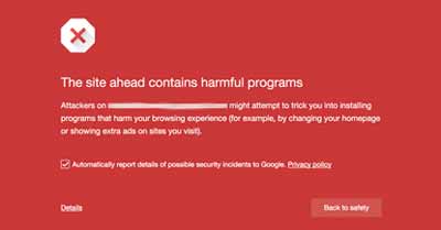 Warning Safe Browsing Google Chrome