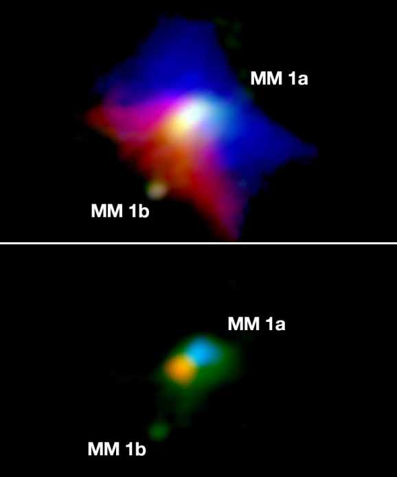 Bentuk gambar dari teleskop Alma bintang MM biner 2018