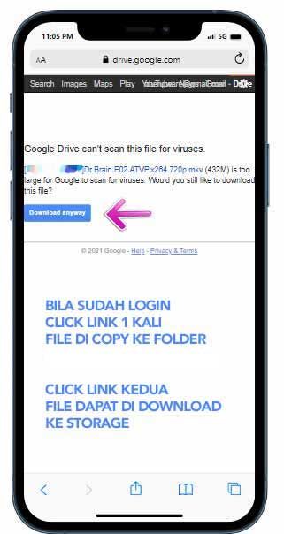 Cara mengambil file dari link Google drive